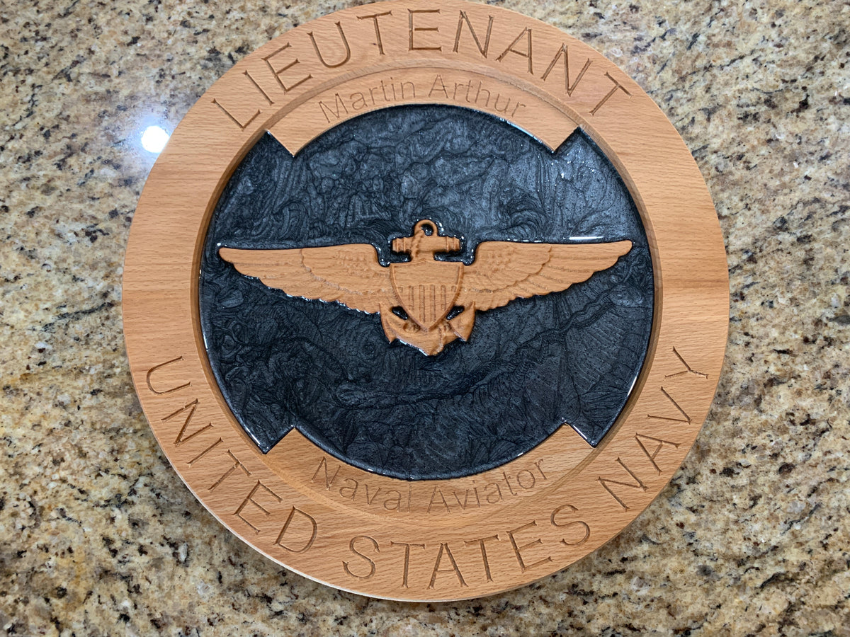31207 – Carved 3D Wall Plaque of the Great Seal of the United States Navy  (official colors)