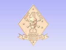 Load image into Gallery viewer, 3D Carved First Recon Marine Corps Unit plaque