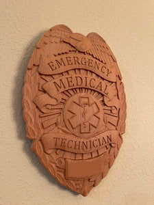 3D Carved EMT Badge Custom carving