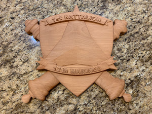 3D Carved 1/12 Marine Corps Unit plaque