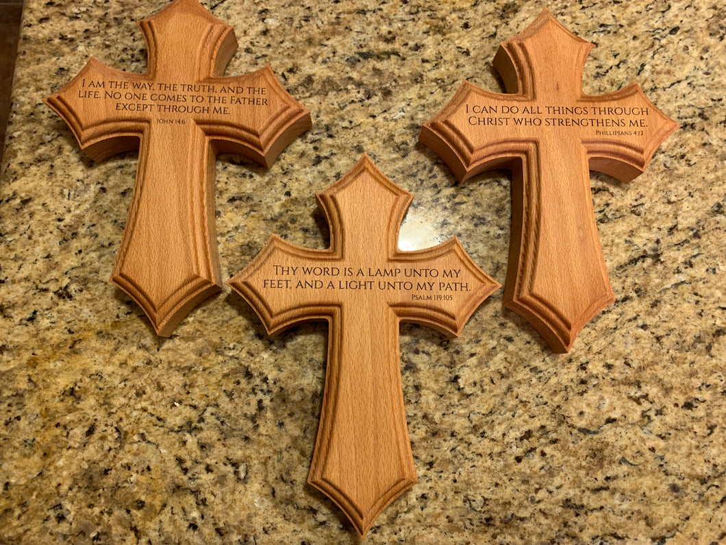 Cross with Bible verses