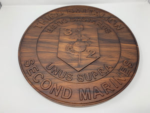 3D Carved 3/2 Marine Corps Unit plaque
