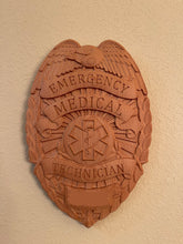 Load image into Gallery viewer, 3D Carved EMT Badge Custom carving
