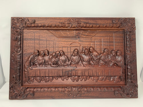 The Last Supper 3D carving Mahogany 1